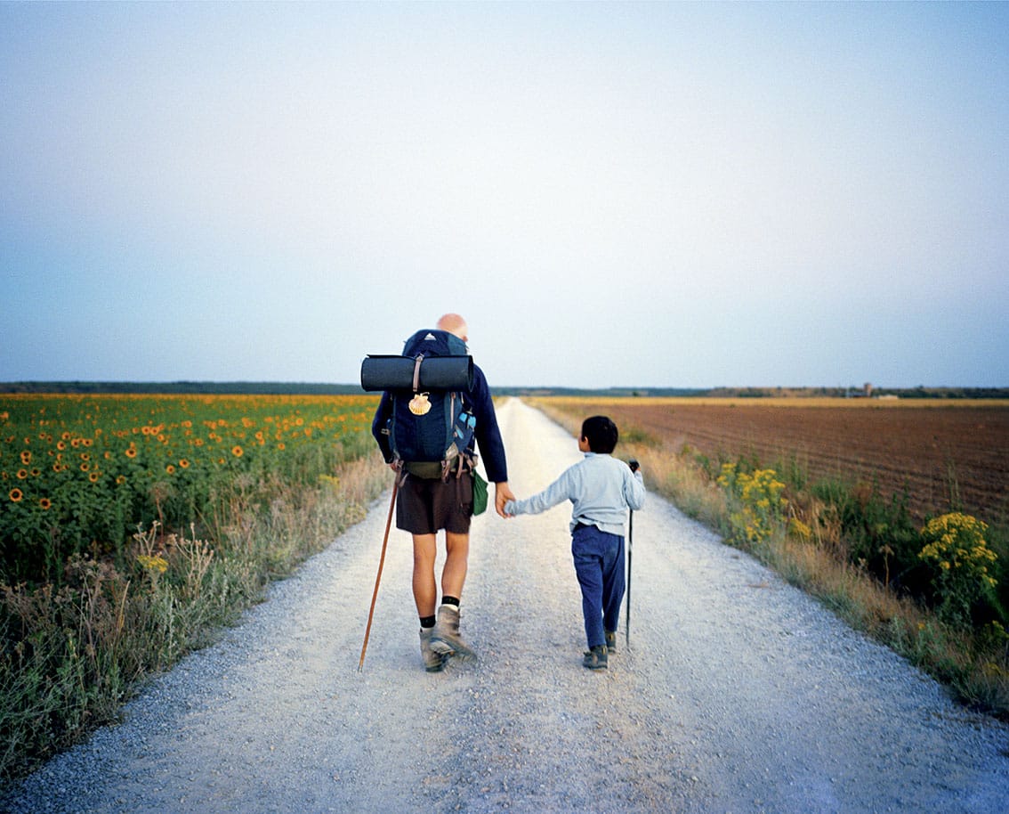 Marche accompagnée compostelle Parent enfant